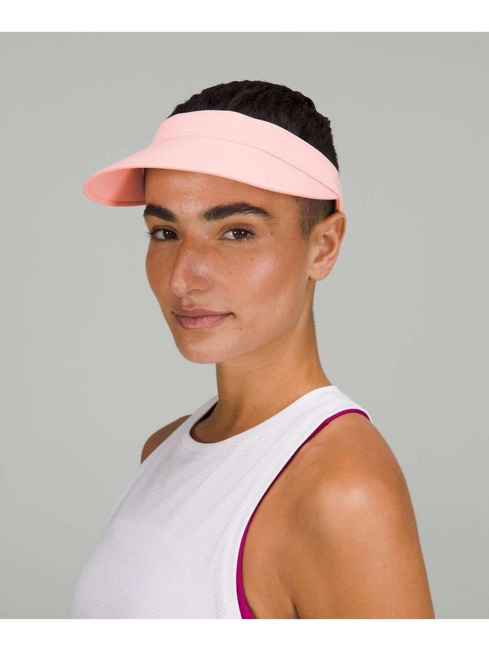 lululemon Fast Paced Wide Band Run Visor Light Pink O/S 56cm NWT Adjustable